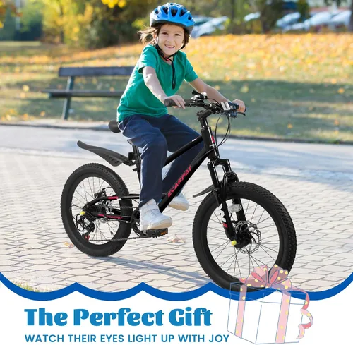 Vista 8 de Bicicleta de montaña para niños de 20 pulgadas, bicicleta de montaña para niños y niñas de 8 a 12 años, 7 velocidades para adolescentes, bicicletas