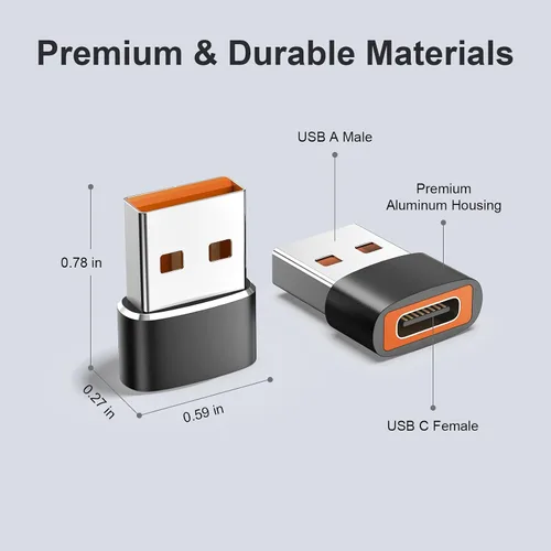 Vista 7 de Paquete de 10 adaptadores USB a USB C, adaptador USB C hembra a USB macho, carga rápida y transferencia de datos para iPhone 17 16 15 Plus Pro Max