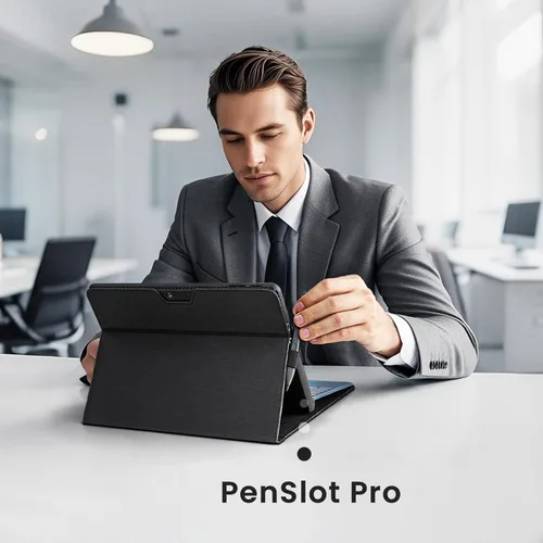 Vista 3 de Omnpak Microsoft Surface Pro 11/10/9 - Funda protectora ligera, múltiples ángulos, soporte para stylus, diseñada para Surface 11ª edición AI