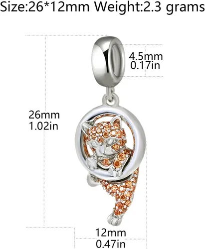 Vista 2 de Abalorio de la suerte de plata de ley 925 para pulsera Pandora