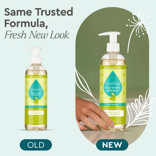 Vista 3 de Puracy - Detergente líquido natural para lavandería para bebés - Libre de 1,4 Dioxano, concentrado líquido de detergente sin fragancia y suave