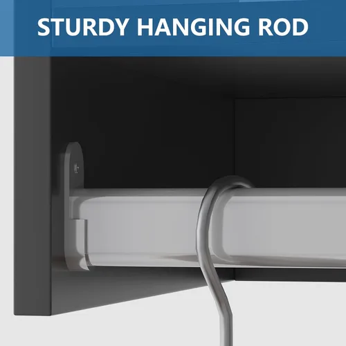 Vista 4 de Unidad Colgante Doble Mediana para Closet, Sistema Modular de Closet, Organizador de Sistema de Closet de Madera con Almacenamiento para Walk-in