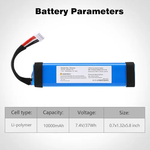 Vista 4 de Batería de repuesto para JBL Xtreme1 Extreme Xtreme 1 GSP0931134 de 10000mah 37.0Wh