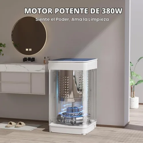 Vista 4 de Zynkez - Lavadora y secadora combinada de 18 libras y 10 libras, juego de lavandería portátil completamente automático con 7 programas de lavado, 5