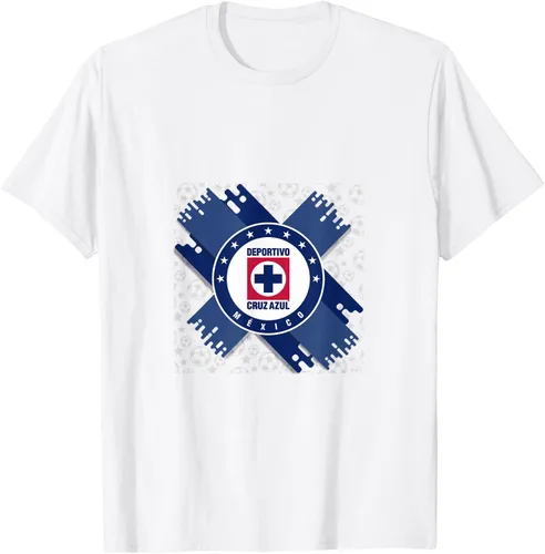 Vista 41 de Camiseta con logotipo de CAZ, Azul / Patchwork, S