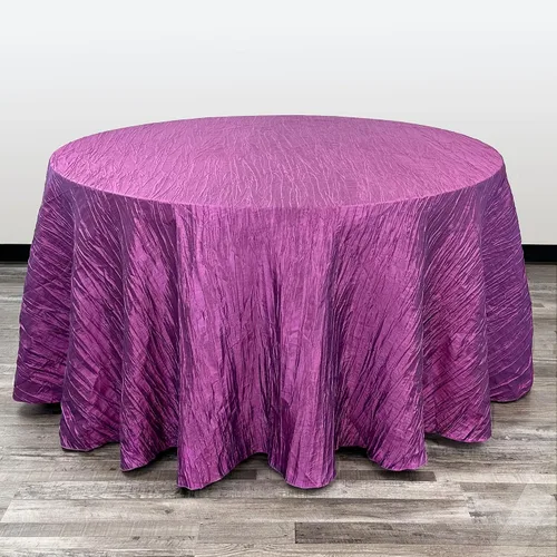 Vista 44 de YOUR CHAIR COVERS - Mantel redondo de 90 pulgadas con arrugas color rubor de tafetán – Elegante mantel brillante para bodas, fiestas y eventos