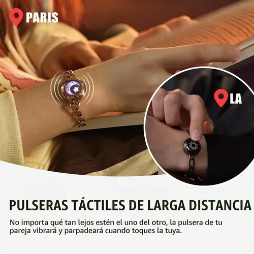 Vista 2 de TOTWOO Pulseras táctiles de larga distancia con sol y luna para parejas