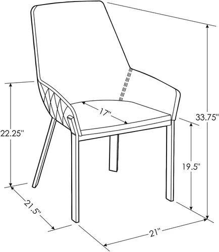Vista 2 de Zuri Muebles Sydney Silla de comedor de cuero sintético negro con patas de acero inoxidable cepillado