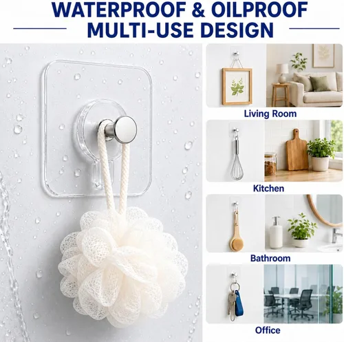 Vista 7 de Perchas para cuadros sin clavos, perchas de pared sin uñas, 20 unidades de ganchos de pared adhesivos para colgar con impermeable y a prueba