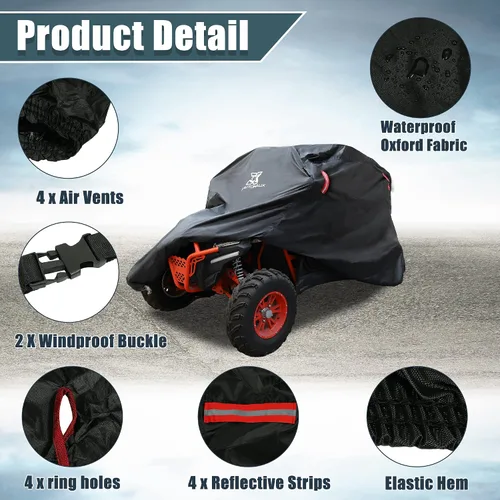 Vista 3 de X AUTOHAUX Cubierta UTV para Polaris RZR para Ranger para Can Am Defender Commander Max 210D Oxford protección para todo tipo de clima, cubierta