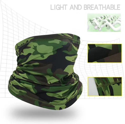 Vista 3 de 7 piezas de polaina para el cuello, protección solar, bufanda transpirable para hombres y mujeres, ropa de cuello para actividades al aire libre