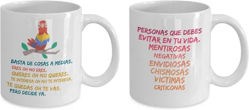 Vista 2 de Regalo para amigos Taza de cafe para hermana Perfecto regalo para graduados, profesionales y estudiantes Vaso con afirmaciones positivas