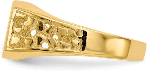 Vista 3 de Anillo de sello con monograma grabable de oro amarillo sólido de 14 k para hombre, talla 9, Metal