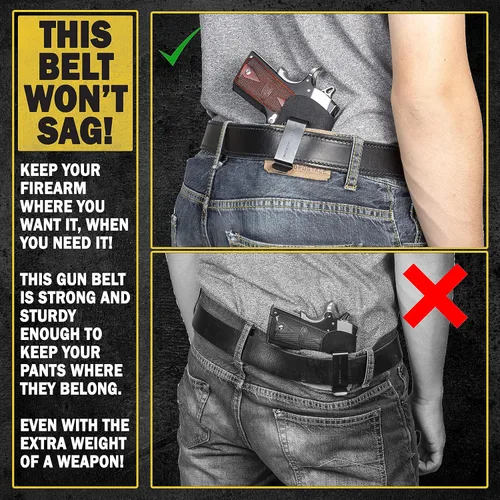 Vista 2 de Relentless Tactical Ultimate Steel Core Gun Belt Cinturón de cuero CCW con núcleo de acero Fabricado en Estados Unidos