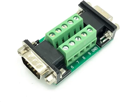 Vista 3 de DB9 Breakout Board Adapter 2-Pack – DB9 macho y hembra a terminal conector para señales serie RS232/RS485/CAN/RS422, 9 pines D-Sub a tornillo módulo