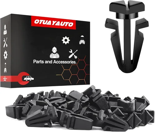 Vista 9 de OTUAYAUTO 100 clips de retención para parachoques delantero y radiador, clip de plástico para guardabarros de empuje 11296-AG000-0.000-0.315 in