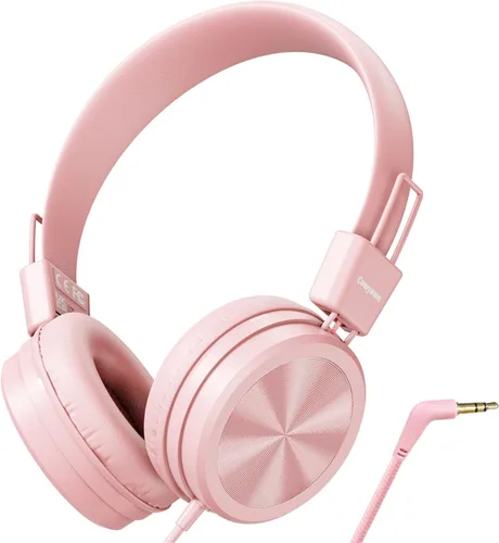 Vista 10 de Cowyawn - Auriculares infantiles, auriculares para niños con limitador de volumen seguro de 94 dB, auriculares escolares con cable para niños