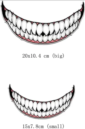 Vista 3 de Calcomanía reflectante divertida para casco de motocicleta, pegatinas para casco (6'' dientes)