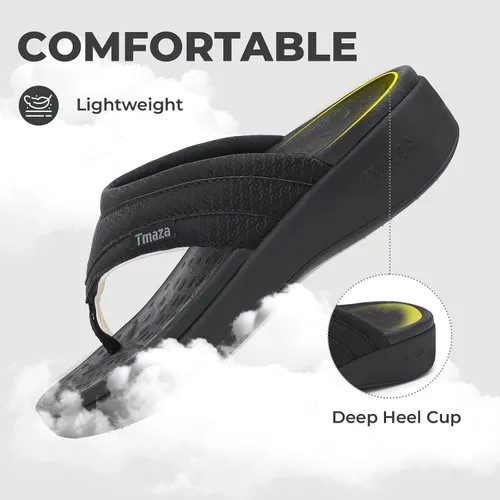 Vista 4 de Orthopedic Arch Support Flip Flops for Women Adjustable Strap Double Layer Comfort Sandals Plantar Fasciitis Heel Pain Relief Orthopedic Beach