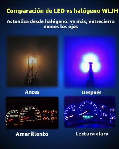 Vista 3 de WLJH 74 focos LED para salpicadero Mini T5 2721 27 37 286 cuña enchufe de giro PC74 para panel de instrumentos automotor, juego de luces indicadoras