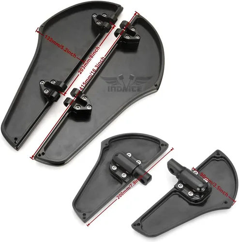 Vista 4 de Tablas de piso para Harley Davidson Touring Flt Black Defiance Floorboards Harley estribos Harley dedo del pie palancas de cambio estándar Flht