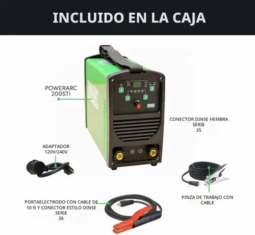 Vista 2 de PowerARC 200ST 200amp TIG Stick IGBT soldador 110/220 voltaje dual