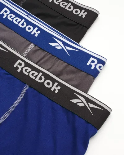 Vista 2 de Reebok Calzoncillos tipo bóxer para hombre Paquete de 3 calzoncillos deportivos suaves y elásticos para hombre con bolsa de contorno (tamaños S-XL)