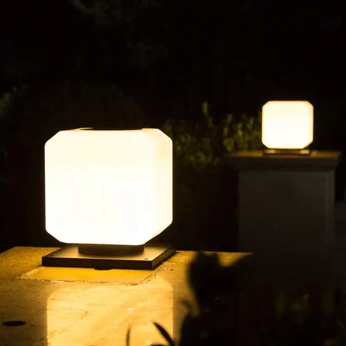 Vista 5 de Solar Post Lights Vintage Square Waterproof Home Solar Pillar Light High Brightness Led Outdoor Column Lamp European Garden Villa Gate Door Post