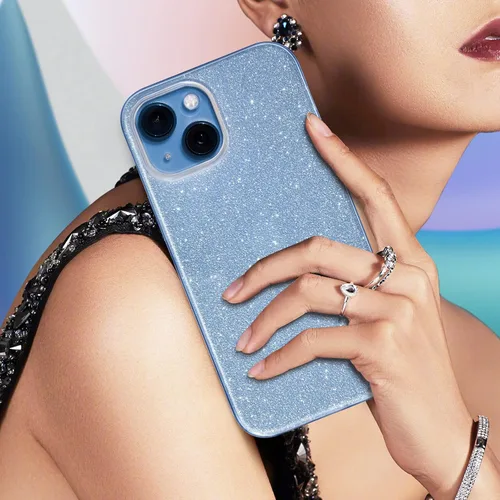 Vista 2 de MILPROX Funda compatible con iPhone 13 (2021), carcasa de gel de goma brillante con purpurina de 3 capas a prueba de golpes para iPhone 13 de 6.1