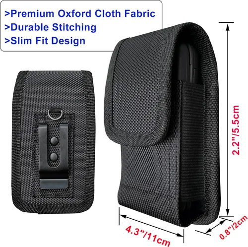 Vista 2 de Funda para teléfono con clip y bucle para cinturón, funda duradera de tela Oxford para TCL Flip 4 5G/3/Go Pro Classic, Alcatel Go, Nokia 2660/2780