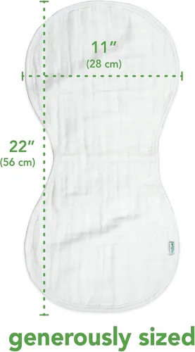 Vista 8 de green sprouts Paños de muselina para eructos hechos de algodón orgánico 4 capas absorbentes que protegen de resfriados, goteos y babas 100%