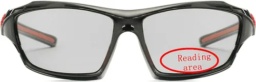 Vista 2 de Gafas de lectura bifocales fotocromáticas de transición para hombres y mujeres, gafas de sol deportivas cuadradas rojas para lectores 0 ~+4.00