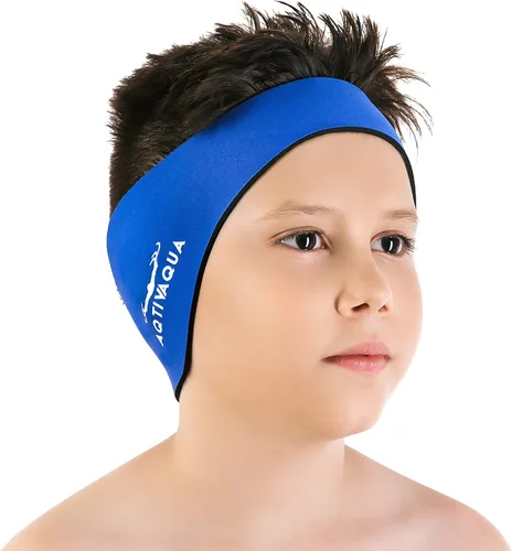 Vista 11 de AqtivAqua Diadema de natación para niños, adultos, hombres, mujeres, niños pequeños, tapones para los oídos (color negro, tamaño: L)