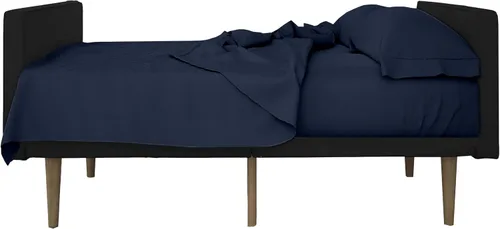Vista 13 de Sábanas para sofá cama – Juego de 4 piezas, tamaño matrimonial, bolsillo profundo de 6 pulgadas de microfibra ultrasuave, doble cepillado, Negro
