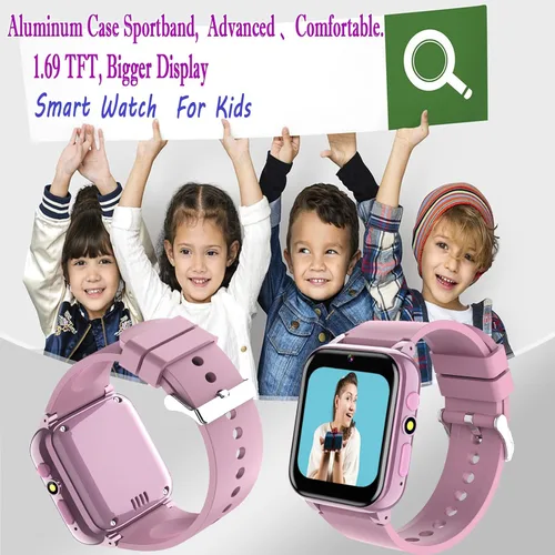 Vista 2 de Reloj inteligente para niños, reloj inteligente para niñas y niños con 26 juegos, grabadora de video y reproductor, calendario podómetro, linterna