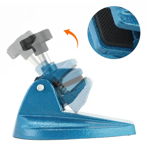 Vista 4 de QWORK Soporte micrómetro para micrómetros de hasta 4" - Soporte de herramientas de corte de grado profesional con pomos de abrazadera grandes