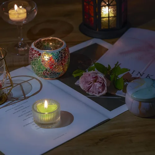 Vista 5 de CandMak Vasos de vela de té, 50 piezas de plástico de policarbonato transparente vacío molde de luz de té recipiente de lata con 50 mechas de vela