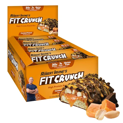 Vista 6 de FITCRUNCH Barras de proteínas de tamaño completo, barra horneada de 6 capas, 0.27 onzas de azúcar, sin gluten y núcleo suave para pastel
