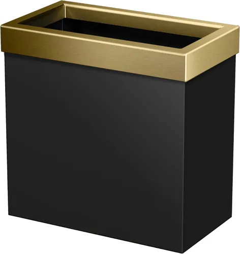 Vista 19 de Gatco Cubo de basura rectangular moderno, latón cepillado, cubo de basura de acero inoxidable con tapa extraíble, a prueba de fugas, capacidad de 3