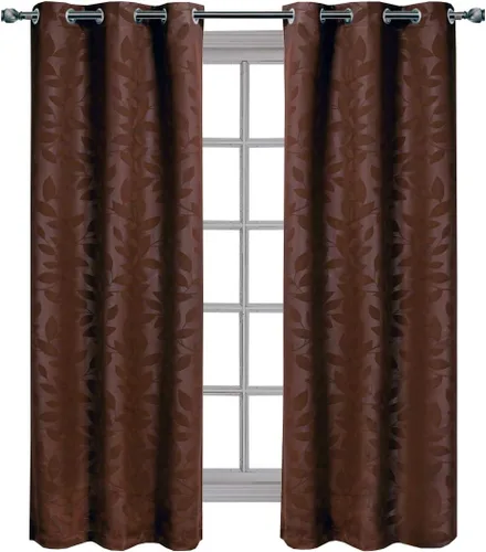 Vista 15 de Royal Hotel - Panel de cortina de blackout para ventana Paisley Jacquard, para colgar en arandelas, par de paneles/ juego de 2 paneles.