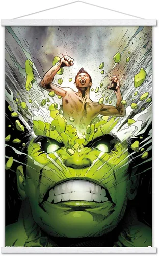 Vista 15 de Trends International Marvel Comics - Póster de pared de The Incredible Hulk - Cover #171, 14.725 x 22.375 pulgadas, versión enmarcada de madera