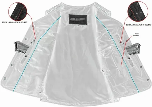 Vista 6 de Daniel Smart Motorcycle Vest for Women Open Neck Leather Vest with Unique Design and Inside Carry Pockets