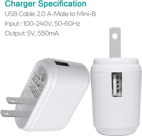Vista 5 de Cargador de pared con adaptador de corriente USB con enchufe de viaje de cable USB para masajeador eléctrico