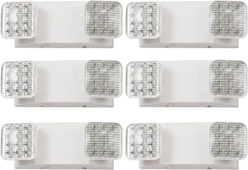 Vista 11 de GZRUIYANG Luces de emergencia con batería de respaldo, accesorios de iluminación de emergencia comerciales LED de dos cabezales ajustables Negro