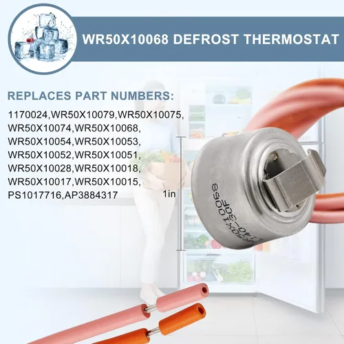 Vista 3 de AMI PARTS WR51X10055 Kit de calentador de descongelación para refrigerador, sensor de temperatura WR55X10025, termostato de límite alto WR50X10068