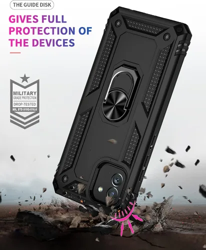 Vista 4 de Funda para Samsung Galaxy A04E con [2 unidades] Protector de pantalla de vidrio templado, para Galaxy A04e Heavy Duty Armor [Grado Militar]
