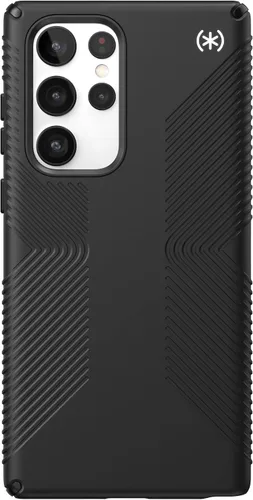Vista 2 de Speck Productos Funda Presidio2 Grip Samsung Galaxy S22 Ultra, bisel elevado, Negro/Negro/Blanco