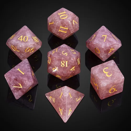 Vista 9 de UDIXI Juego de dados de piedras preciosas de amatista, dados DND de piedra de cristal D&D con estuche de regalo para juegos de rol y juegos de mesa