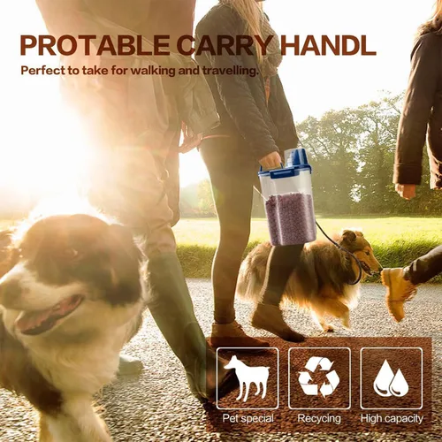 Vista 7 de TIOVERY Recipiente mejorado de almacenamiento de alimentos para perros pequeño, recipiente hermético para alimentos de gatos, recipiente dispensador