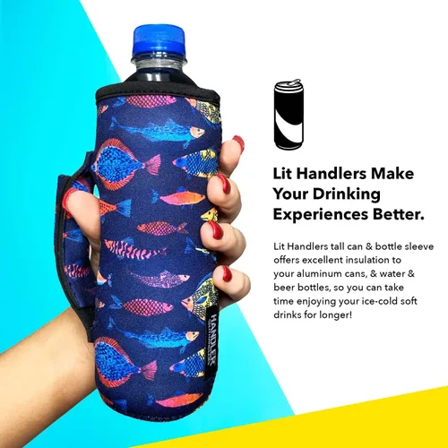 Vista 4 de Lit Handlers Funda de neopreno para botella de agua, soporte aislado para botella de agua de 16 a 24 onzas para caminar, correr y andar